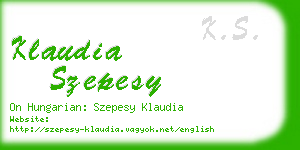 klaudia szepesy business card